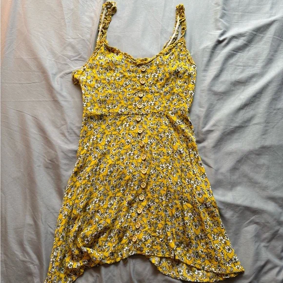 SHEIN | Dresses | Yellow Floral Mini Dress | Poshmark